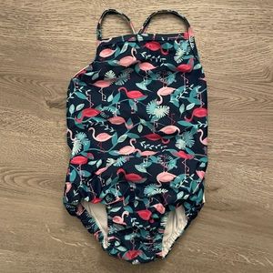 One piece baby bathing suit with diaper